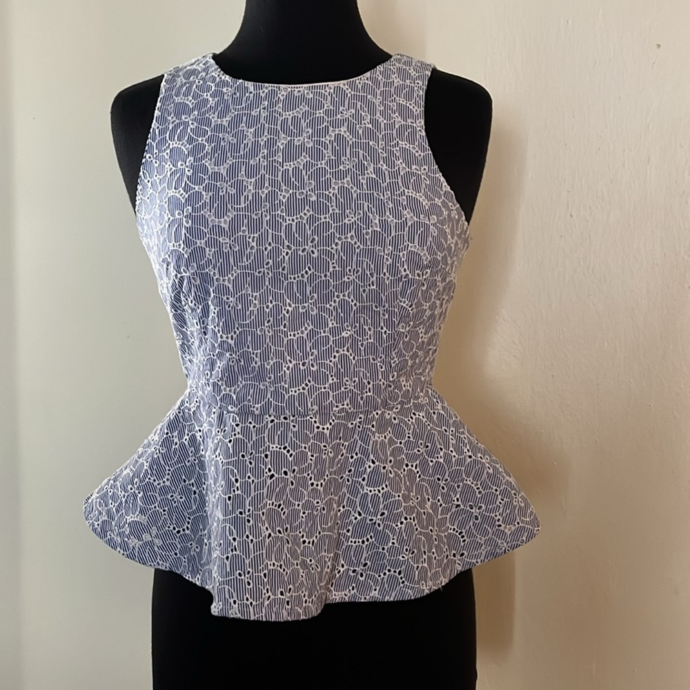 Anthropologie HD in Paris Pia peplum eyelet top size 4